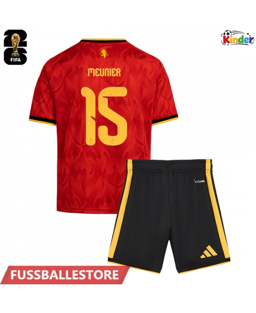 Günstige Belgien Thomas Meunier #15 Heimtrikotsatz Kinder WM 2026 Kurzarm (+ Kurze Hosen)